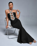 Silver Layered Halted Flared Dress