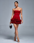 Strapped Ruffle Short Dress