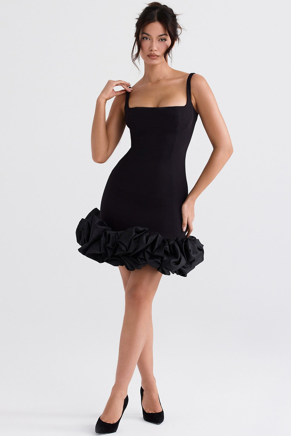 Party Ready Bodycon Ruffled Short Dress