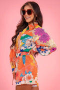 She-Ready Floral Summer Two-Piece Short and Long Sleeve Shirt