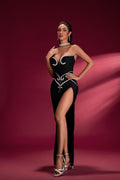 Pearl Princess Deep Slitted Dress
