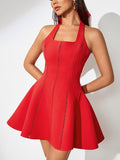 king's Delight Halter Flared Dress