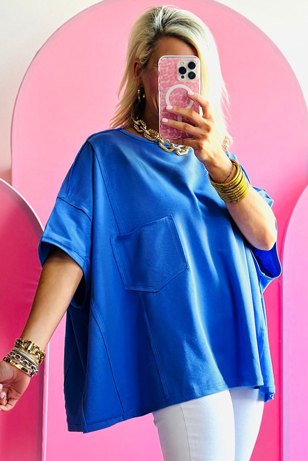 Airy Short Sleeve Blue T-shirt