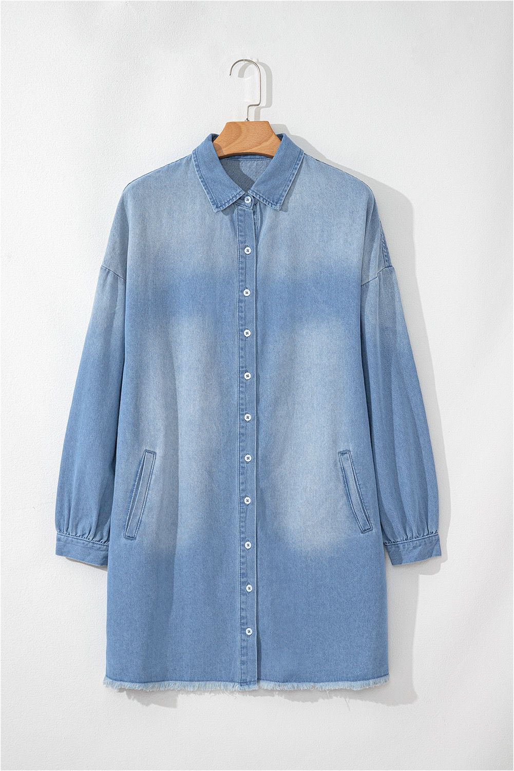 Long Sleeve Shirt Short Denim Dress