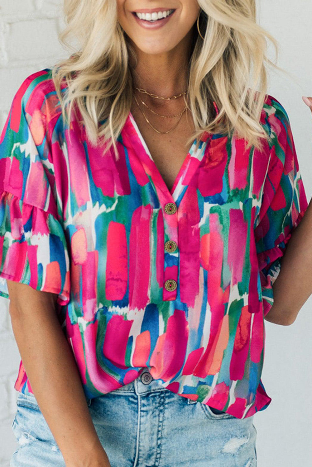 Arty Peplum Sleeve Blouse