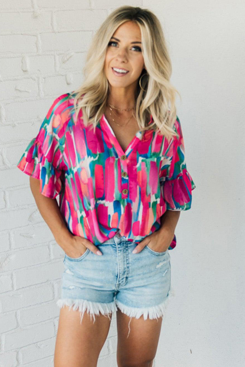 Arty Peplum Sleeve Blouse