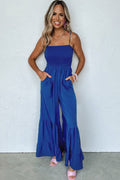 Royal BlueWide-Leg Strapped Jumpsuit