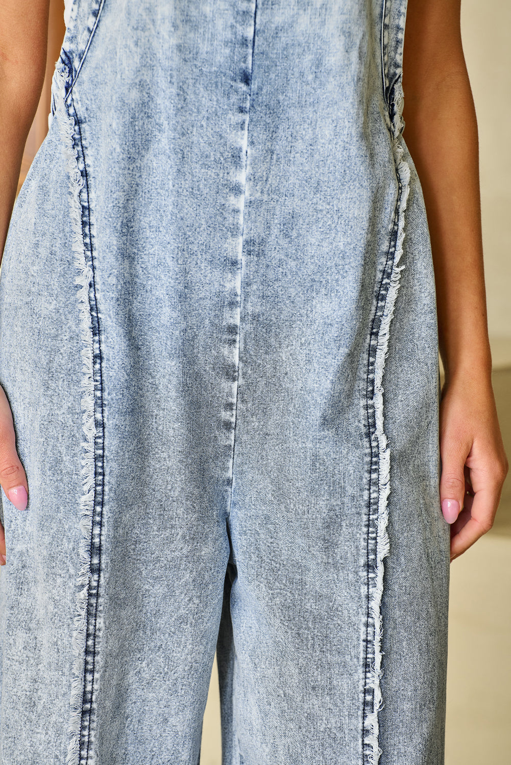 Wide Leg Suspender Jumpsuit